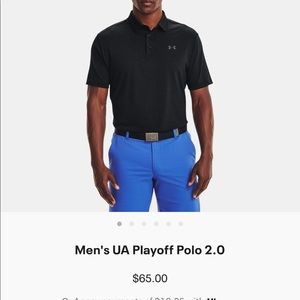 Mens Under Armour Playoff 2.0 Polo Medium Black